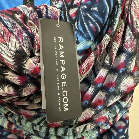 2/$30 Rampage Ruched Bodycon Strapless Mini Dress Size S Y2K Boho Hoco Western - Picture 12 of 15